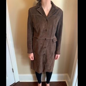 Ann Taylor Long, Brown, Suede Coat